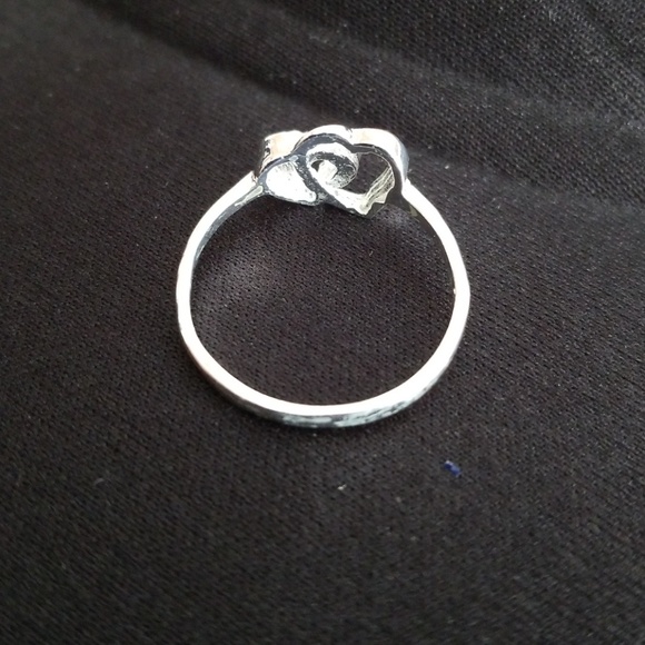 Double Heart .925 Sterling Silver Ring - Picture 4 of 4
